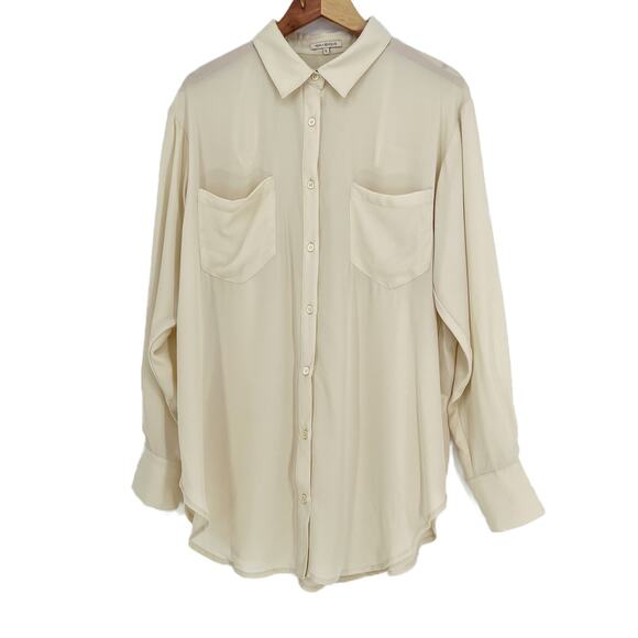 REMI X REVOLVE Michelle Button Up Shirt in Bone size Large - Picture 11 of 15
